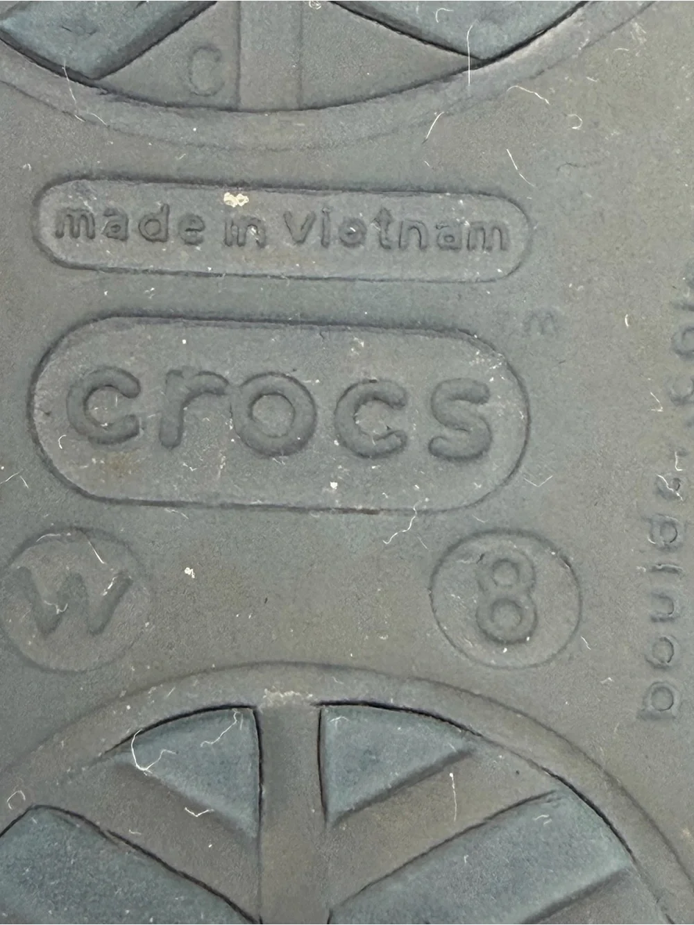 Crocs Sanrah Circle Slide Sandals Women Size 8 Navy Blue Stucco Medallion